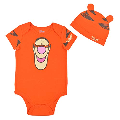 Disney Baby’s Short Sleeve Creeper with Cap, Tigger The Tiger Costume, Orange Romper Set, Size 18M von Disney