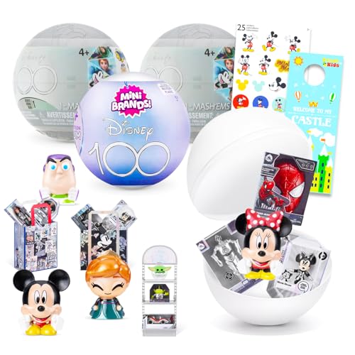 Disney Blindball-Set – Paket mit 2 Disney Mashems und 1 Zuru Disney 100 Blindball plus Aufklebern und mehr | Disney Blindbox-Spielzeug für Kinder von Disney