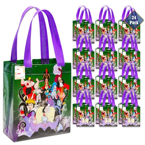 Disney Bösewichte Partygeschenktüten-Set – 24 Stück Disney Bösewichte Party Goodie Taschen für Kinder Bulk wiederverwendbare Tragetaschen (Disney Villains Geburtstagspartyzubehör) von Disney