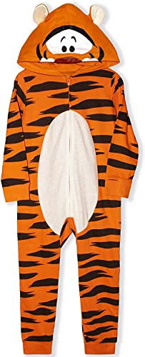 Disney Boy's Tigger Hooded Coverall Onesie with Ears, 100% Cotton, Orange, Size 6M von Disney