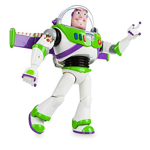 Disney Store Interaktive sprechende Actionfigur Buzz Lightyear aus Toy Story, 30cm/11, Astronaut mit über 10 englischen Sätzen, interagiert mit Anderen Figuren, mit Laserstrahl, für Kinder ab 3Jahren von Disney Store