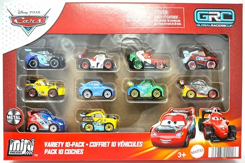 Disney Cars Mini GRC Global Racers Cup Sammelspielzeug Fahrzeuge, 10 Stück, ab 3 Jahren von Disney