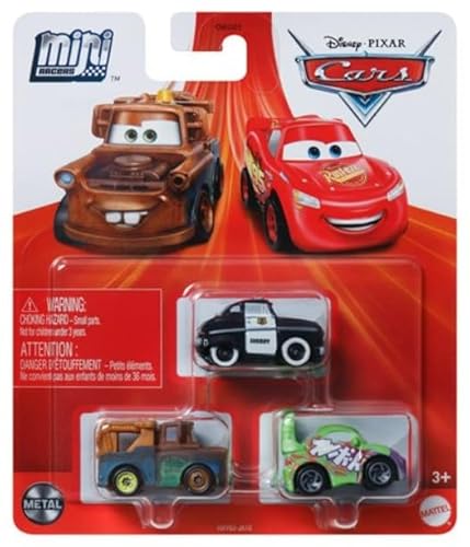 Disney Cars Mini Racers 3er Pack (Speed Limit Mater, Sheriff und Wingo) von Disney