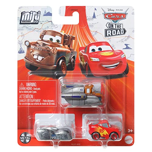 Disney Cars On The Road Mini Racers Salt Flats 3-Pack with Super Speed Mater, Lightning McQueen & Datz Jammin von Disney