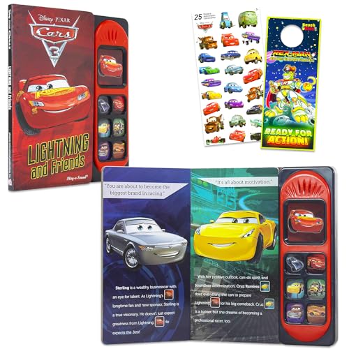 Disney Cars Sound Bücher für Kleinkinder – Bündel mit interaktivem Soundbuch von Disney Cars, mit Lightning McQueen, Jackson Storm, mehr Plus-Aufklebern | Disney Sensory Books für Kleinkinder von Disney