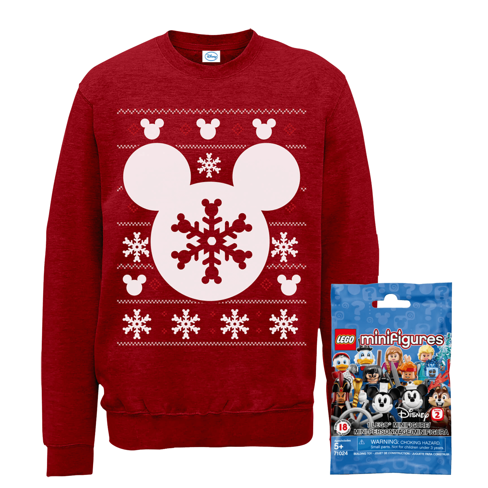 Disney Christmas Sweatshirt & Lego Minifigure Bundle - Kids' - 7-8 Years von Original Hero