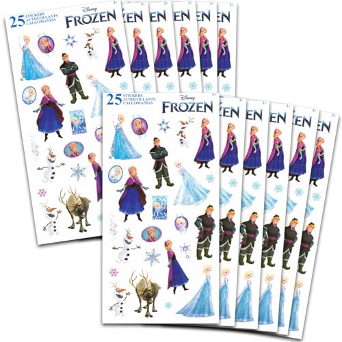 Disney Die Eiskönigin Partygeschenke für Kinder, Kleinkinder – Elsa Großpackung Aufkleber für Mädchen, Paket mit 12 Aufkleberbögen für Mädchen Geburtstagsparty & Goodie Bags Frozen Partyzubehör von Disney