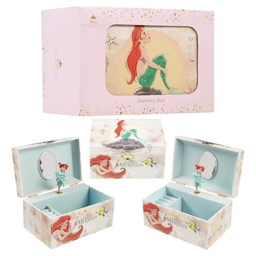 Disney Encanto Schmuckkästchen Mädchen Spieluhr Die Eiskönigin Ariel oder Mirabel Musikalische Schmuckschatulle für Kinder, (Beige Arielle) von Disney