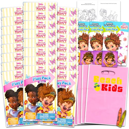 Disney Fancy Nancy Mini-Partygeschenk-Set für Kinder – Paket mit 24 ausgefallenen Nancy Grab n Go Spielpackungen mit Malseiten, Aufklebern und mehr (Fancy Nancy Geburtstagsparty-Zubehör) von Disney