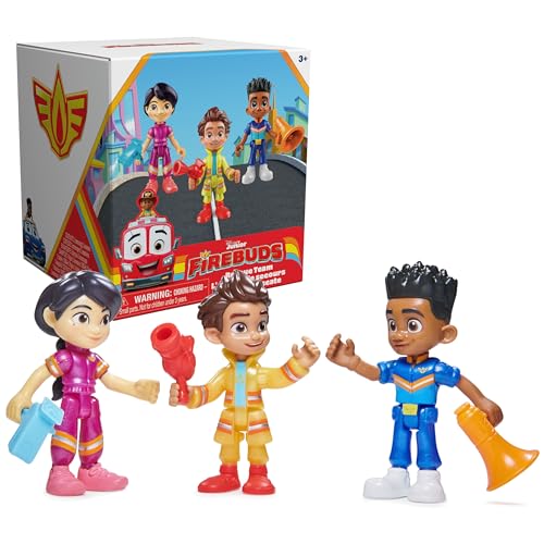 Disney Junior Firebuds Actionfiguren-Geschenkpaket mit 3 Sammelspielzeugen für Kinder: BO, Jayden und Violet und Zubehör, ab 3 Jahren von Disney