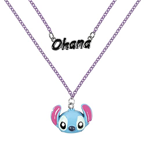 Disney Lilo & Stitch Blue Ohana Stitch Double Layered Necklace NH00922RL-16.PH von Disney