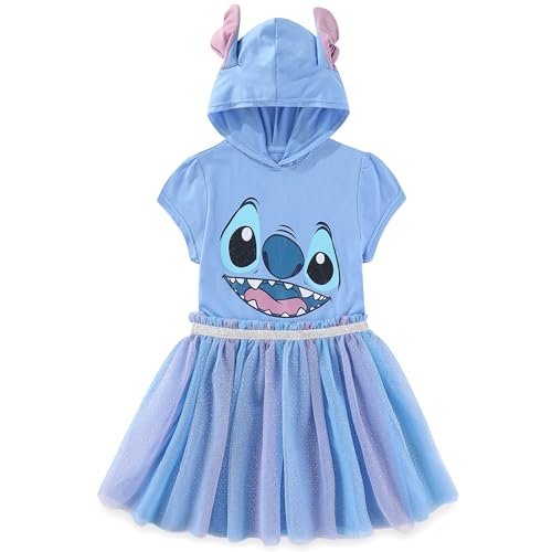 Disney Lilo & Stitch Mädchen Cosplay Kapuze mit Ohren Tüllkleid für große Kinder Blau von Disney