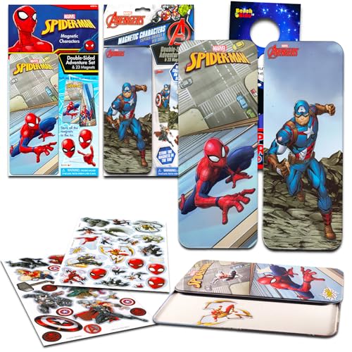 Disney Magnetische Kreationen, 25-teiliges Set mit 2 magnetischen Verkleidungsteilen, einschließlich Captain America und Spiderman, magnetische Verkleidungs-Kits von Disney