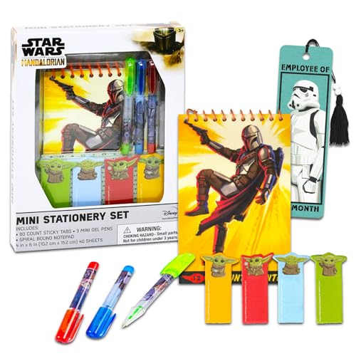 Disney Mandalorian Activity Book – Baby Yoda Schreibwaren-Set enthält Mandalorian Star Wars Schreibwaren-Set für Kinder plus Lesezeichen | Star Wars Activity Kit von Disney