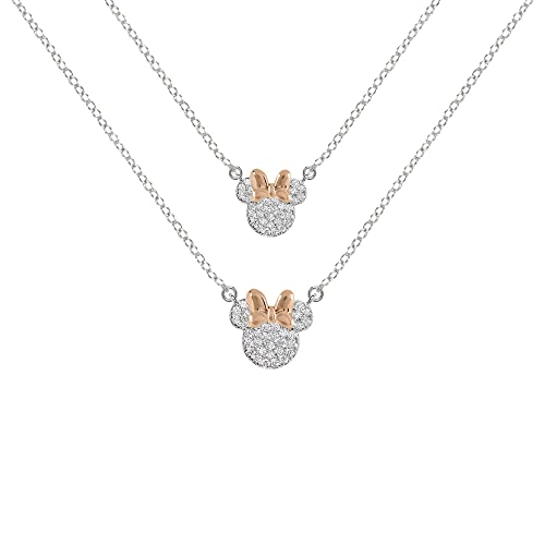 Disney Minnie Mouse Two Tone Cubic Zirconia Mother and Daughter Necklace Set SF00486TZWL.PH One Size Brass Without Gemstone, Brass, Without Gemstones von Disney