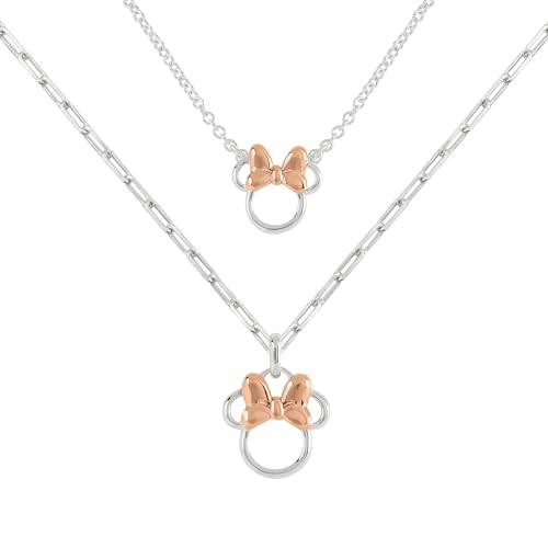 Disney Minnie Mouse Two Tone Plated Mother & Daughter Necklace Set von Disney