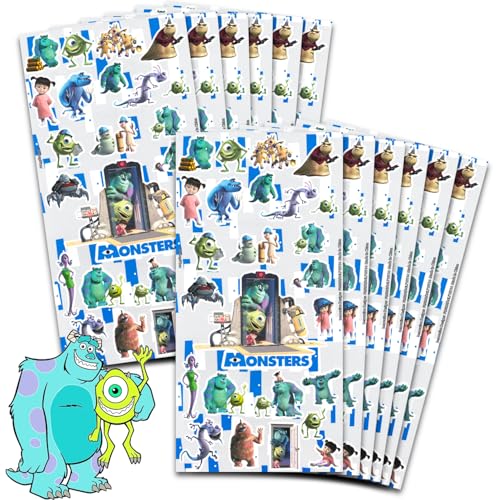 Disney Monsters Inc Partyzubehör für Jungen und Mädchen, 12 Stück, Monsters Inc Aufkleberbögen für Kindergeburtstag, Partytüten | Monsters Inc Partyzubehör-Set von Disney