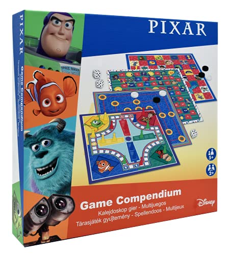 Disney Pixar Games Compendium, Enjoy 4 x Board Games, Nine Men's Morris, Draughts, Ludo, Ladders Game, Great Gift for Ages 5+ von Disney