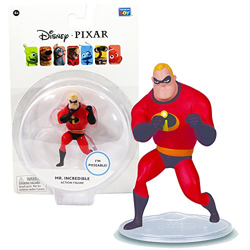 Disney Pixar Thinkway Toys Series Action-Figur, 7,6 cm hoch, beweglich – MR. Unglaublich mit Standfuß von Disney