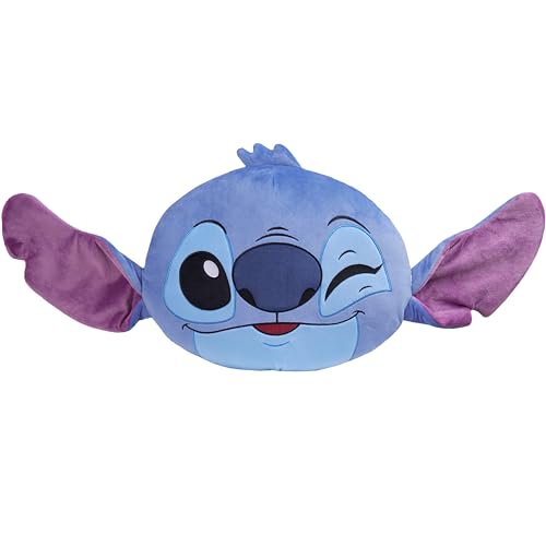 Disney Stitch Kuscheltier Plüsch Kissen, 3D Deko Kissen, Weiches Kuschelkissen für Sofa oder Bett, Geschenke für Kinder (Blau/Lila Stitch, L36 x W30) von Disney