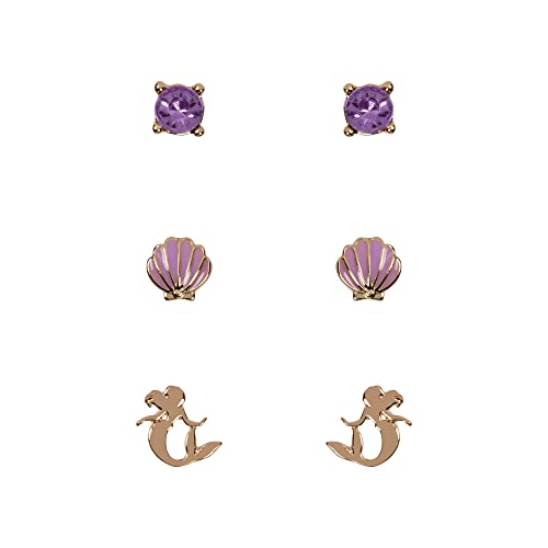 Disney Princess The Little Mermaid Purple & Gold Trio Earring Set SH00702YRVL von Disney