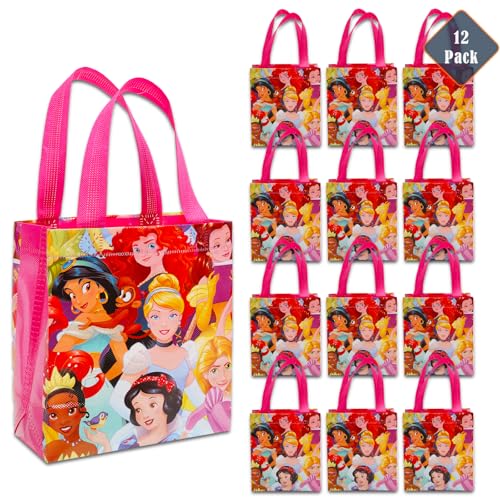 Disney Prinzessinnen-Partygeschenktüten-Set – 12 Stück Disney Prinzessin Party Goodie Taschen für Kinder Großpackung wiederverwendbare Tragetaschen (Disney Prinzessin Geburtstagspartyzubehör) von Disney