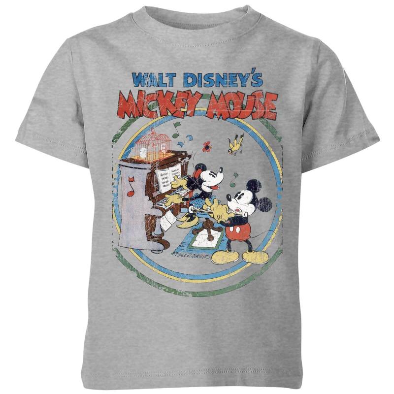 Disney Retro Poster Piano Kinder T-Shirt - Grau - 3-4 Jahre von Original Hero