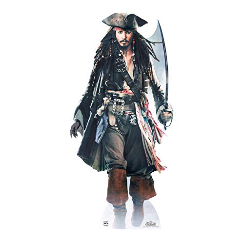 STAR CUTOUTS U829270 Disney SC507 Captain Johnny Depp Pappaufsteller perfekt für Geburtstage, Geschenke, Partys & Fans, Einfarbig, Jack Sparrow Schwert, Lifesize von STAR CUTOUTS