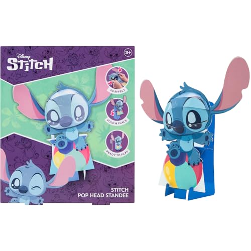 Disney - Stitch - 3D Pop Head 20 cm - Mit großer Sonnenbrille - Sammelfigur - Spielzeug Geschenkidee (ST24335V2) (Am Ball) von Disney