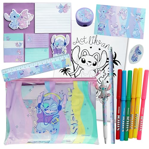 Disney - Stitch Federmäppchen für Mädchen - Stitch Stifte -Set mit Bleistiften, Stickern und Zeichenzubehör - Lilo & Stitch Geschenke von Disney