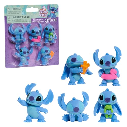 Just Play Disney Stitch Vorteilspackung mit 5 Figuren, 5,7 cm große Sammelfiguren, blau, Alien, Kinderspielzeug ab 3 Jahren von Just Play