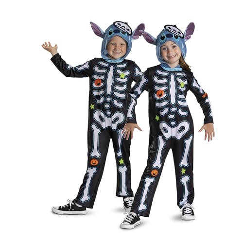 Disney Stitch Skelett klassisches Kostüm von Disguise für Kinder, offiziell lizenziertes Lilo & Stitch Kostüm für Halloween, Partys und Verkleidungsspaß Disney Stitch Skelett klassisches Kostüm von Disguise für Kinder, offiziell lizenziertes Lilo & Stitch Kostüm für Halloween, Partys und Verkleidungsspaß von Disney