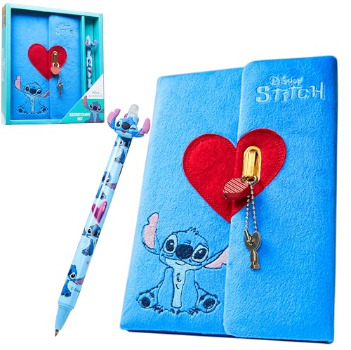 Disney Stitch Tagebuch mit Schloss und Schlüssel - Geschenke für Mädchen von Disney