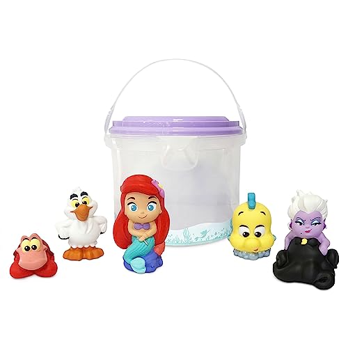 Disney Store Official - Arielle, die Meerjungfrau - Badespielzeugset - 5 Teile - Mit Arielle, Ursula, Fabius, Sebastian und Scuttle - Eimer und Siebdeckel - Für Bad oder Planschbecken - Ab 6 Monaten von Disney Store