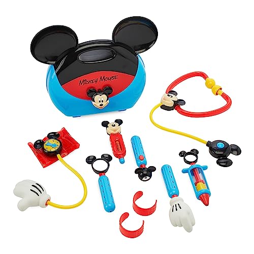 Disney Store Offizielles Micky Maus Doktor Spielset für Kinder, 10 Teile, Set Inklusive Tragetasche, Stethoskop, Thermometer, Taschenlampe und Mehr, Geeignet ab 3 Jahren von Disney Store