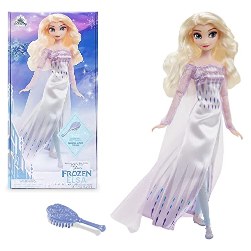 Disney Store Offizielle Puppe von ELSA, der Schneekönigin, für Kinder, Die Eiskönigin 2, 29 cm, vollbewegliche Puppe mit silberfarbener ausgearbeiteter Haarbürste, geeignet ab 3 Jahren von Disney Store