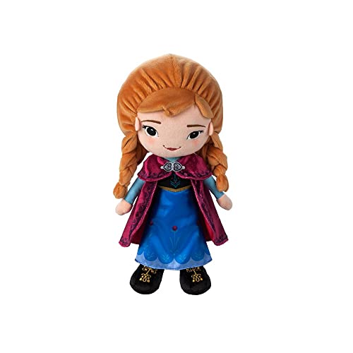 Disney Store Offizielle Prinzessin Plüschpuppe (Anna aus Frozen) Medium 14 Zoll Prinzessin Puppen mit gestickten Merkmalen Plüschtiere Prinzessin Spielzeug für Mädchen von Disney