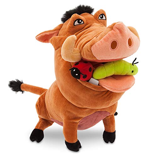 Disney Store Pumbaa Mittelgroßes Weiches Plüschtier, Der König der Löwen, 33 cm, Kuscheliger Charakter mit Stickdetails, Flauschiges Haar und Insekten im Mund, Geeignet für Alle Altersgruppen von Disney Store