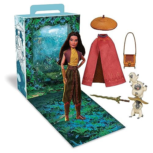 Disney Store Offizielle Raya Storybook Kollektion Puppe, Raya und der Letzte Drache, 29 cm, Mit der Ongis, 2 Outfits, Accessoires, Malbogen für Aktivitäten und Spiele, für Kinder ab 3 Jahren von Disney Store