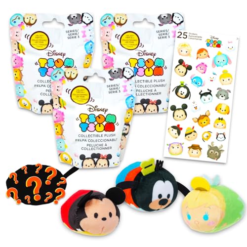 Tsum Tsum Blind Bag Partygeschenk-Set – Paket mit 3 Disney Mini-Plüschtieren plus Aufklebern, Disney Goodie Bags, Partyzubehör für Kinder von Disney