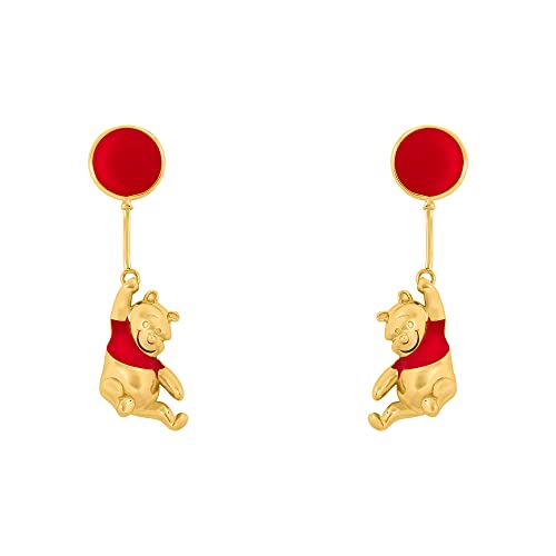 Disney Winnie The Pooh Red and Gold Floating Earrings EF00861YL One Size Brass No Gemstone, Brass, No Gemstone von Disney