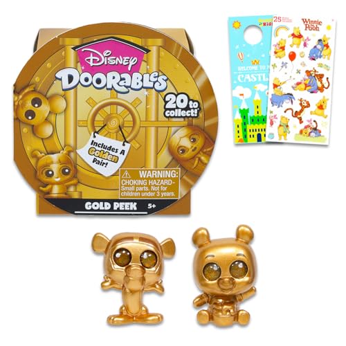 Doorables Doorables Gold-Peek-Sammelpackung – Bündel mit 2 Disney Doorables Mini-Peek-Gold-Figuren für Kinder und Erwachsene plus Aufkleber, mehr | Disney Minifiguren von Disney