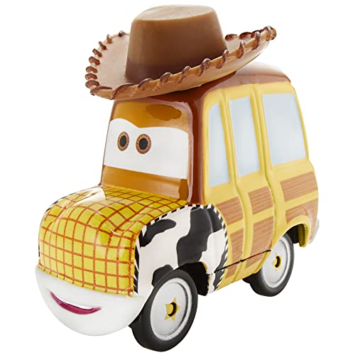 Drive-in Cars Charakter-Fahrzeuge – inspiriert von Disney Pixar Movie Cars ~ Woody ~ gelber und brauner SUV mit einem Cowboyhut oben von Disney