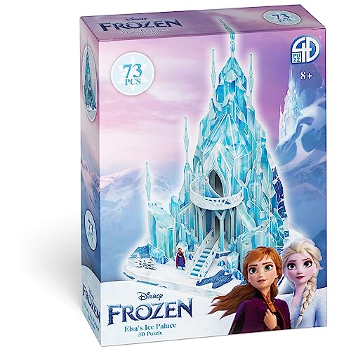 4D Build 4D51020 ELSA Disney Frozen Ice Palace Castle 3D Puzzle 73 pcs, Weiß/Blau von 4D Build