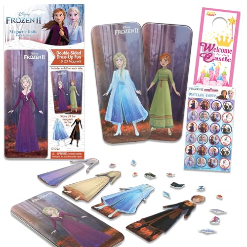 Frozen Magnetic Dress Up Dolls - Frozen Magnetic Play Set Bundle Includes 23 Frozen Magnetic with Anna & Elsa Magnetic Dress Up Dolls Plus Stickers and Door Hanger | Elsa Magnetic Dress Up Doll von Disney