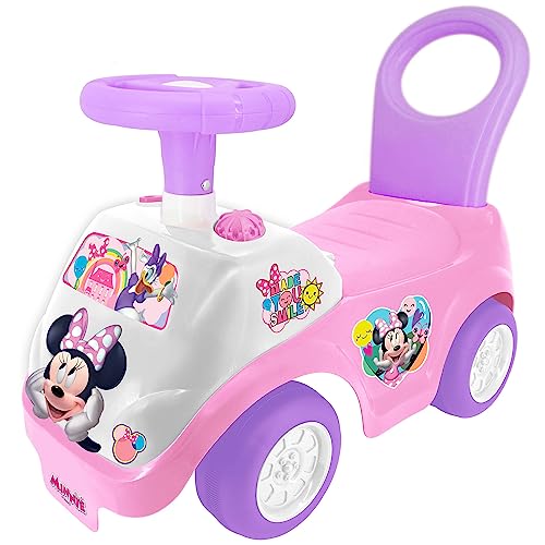 Kiddieland Disney Lights 'N' Sounds Kinderfahrzeug Minnie Maus interaktives Spielzeug Auto Fuß zum Boden Kleinkinder Alter 12-36 Monate groß von Disney