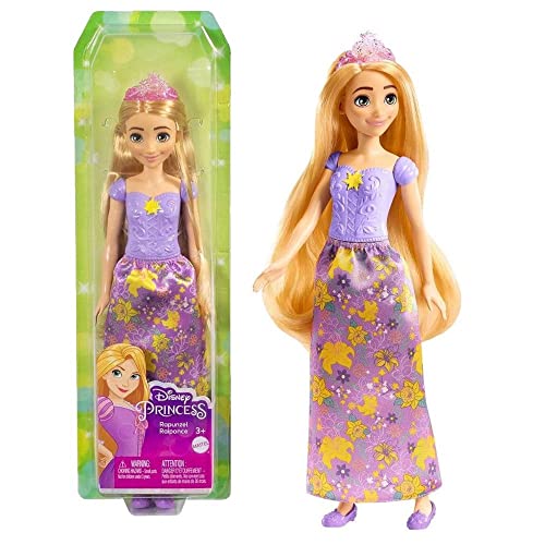 Disney Mattel Prinzessin Rapunzel Puppe, Lange Haare zum Frisieren, beweglich, HLX32 von Disney