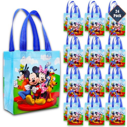 Micky und seine Freunde Partygeschenktüten-Set – 24 Stück 20,3 cm Micky Maus Party Goodie Taschen für Kinder, Großpackung, wiederverwendbare Tragetaschen, Disney Birthday-Partyzubehör von Disney