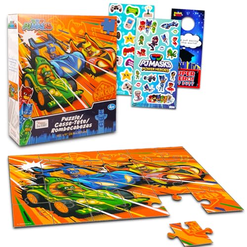 PJ Masks 48-teiliges Puzzle für Kinder, Set mit PJ Masks, Puzzles plus Aufklebern, mehr, 48 PJ Masks Puzzles für Jungen, Mädchen (Stile können variieren) von Disney