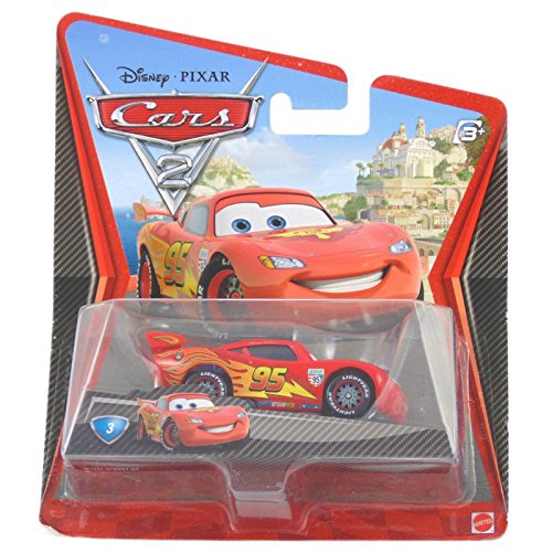 Pixar Mattel – W1941 – Miniaturauto – Cars 2 – Lightning McQueen mit Rennrad von Disney